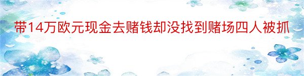 带14万欧元现金去赌钱却没找到赌场四人被抓