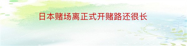 日本赌场离正式开赌路还很长