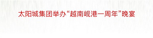 太阳城集团举办“越南岘港一周年”晚宴