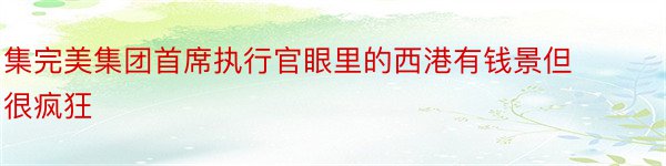 集完美集团首席执行官眼里的西港有钱景但很疯狂