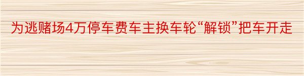 为逃赌场4万停车费车主换车轮“解锁”把车开走