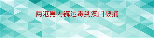 两港男内裤运毒到澳门被捕