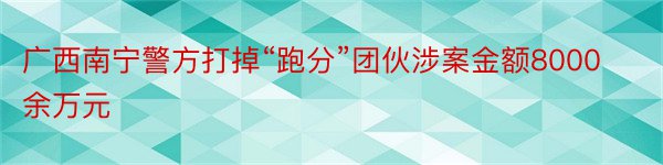 广西南宁警方打掉“跑分”团伙涉案金额8000余万元