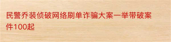 民警乔装侦破网络刷单诈骗大案一举带破案件100起