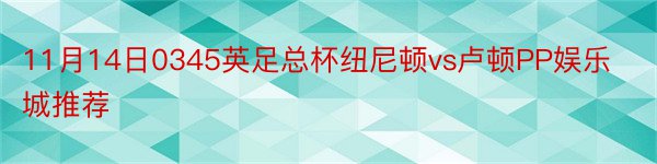 11月14日0345英足总杯纽尼顿vs卢顿PP娱乐城推荐