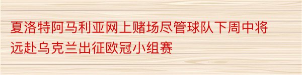 夏洛特阿马利亚网上赌场尽管球队下周中将远赴乌克兰出征欧冠小组赛