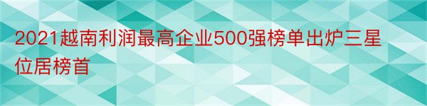 2021越南利润最高企业500强榜单出炉三星位居榜首